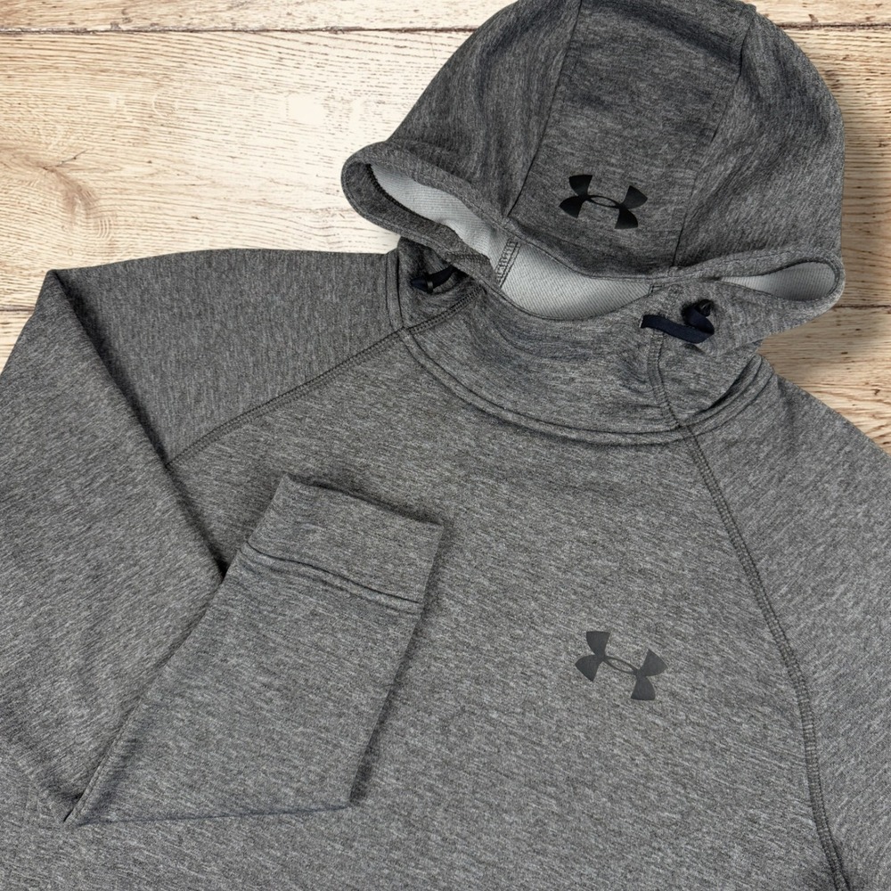 UNDER ARMOUR ColdGear Gray Fitted Hoodie Sweatshirt Womens M‎ Athletic